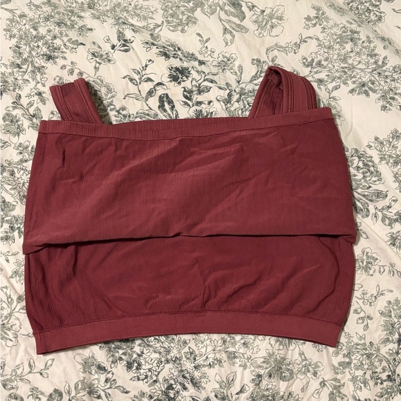 Aerie Ribbed Burgundy Top - Picture 3 of 4